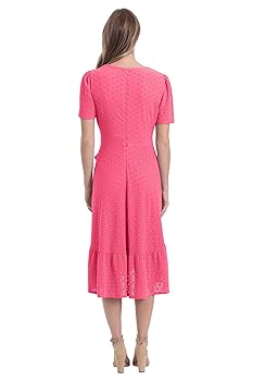 London Times Women's Dresses Short Sleeve Ruffle Wrap Dress London Times Women's Dresses Short Sleeve Ruffle Wrap Dress